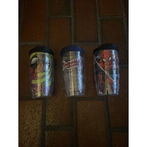 3 Tervis Double Wall Insulated 10oz W/ Lids Scooby Doo, Spider-Man & Braves
